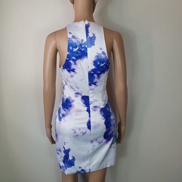 Bec and Bridge dress Sz 8 Saint Cloud Shift white purple cocktail tie die party - Picture 4 of 8